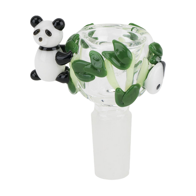 Empire Glassworks Panda Bowl Piece - Thick Borosilicate Glass, 14mm Joint, Front View