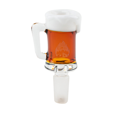 Empire Glassworks 14mm Male Bong Bowl Slide, Beer Mug Design, Front and Side Views