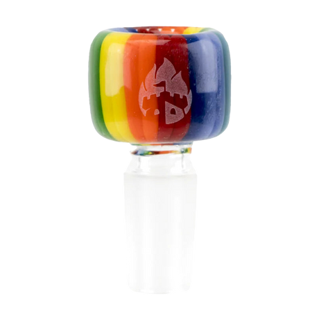 Empire Glassworks Rainbow Bowl Slide, 14mm, Heavy Wall Borosilicate Glass, Front View
