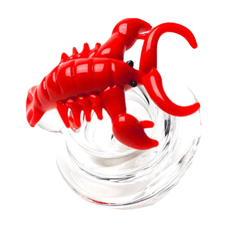 Empire Glassworks Lil Lobster 2031 Bubble Cap, red, for dab rigs, front view on white background