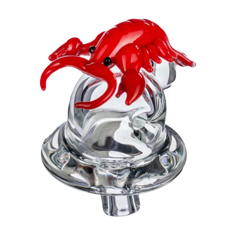 Empire Glassworks Lil Lobster Bubble Cap, Red, for Dab Rigs, Front View on White Background