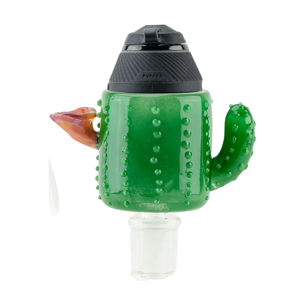 Empire Glassworks Cactus-Themed Water Pipe Attachment for Puffco Proxy, 14mm, Close-Up