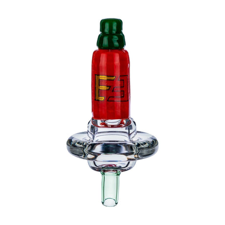 Empire Glassworks Borosilicate Glass Sriracha Bottle Carb Cap for Dab Rigs - Front View