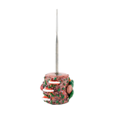 Empire Glassworks steel dab tool with intricate borosilicate glass handle, front view