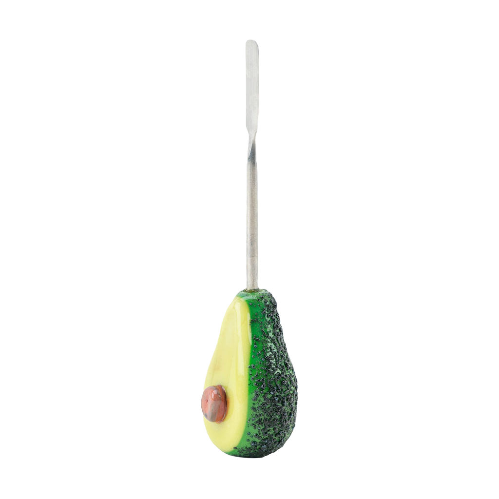 Empire Glassworks Avocado Themed Dab Tool with Steel Tip, Front View
