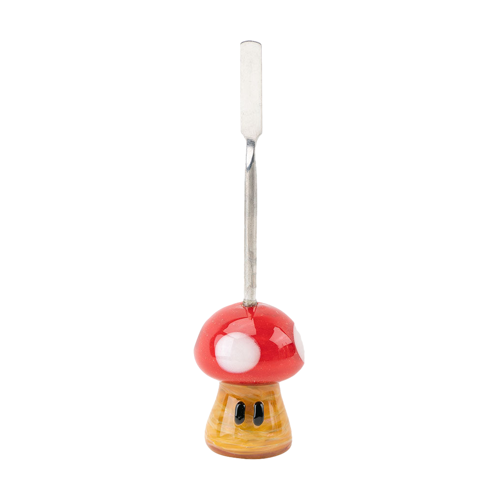 Empire Glassworks Mushroom Dab Tool with Steel Tip, 4" Borosilicate Glass, Front View