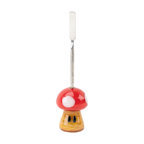 Empire Glassworks Mushroom Dab Tool with Steel Tip, 4" Borosilicate Glass, Front View