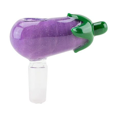 Empire Glassworks Eggplant Bowl Slide, 14mm Male Joint, Borosilicate Glass, Angled View