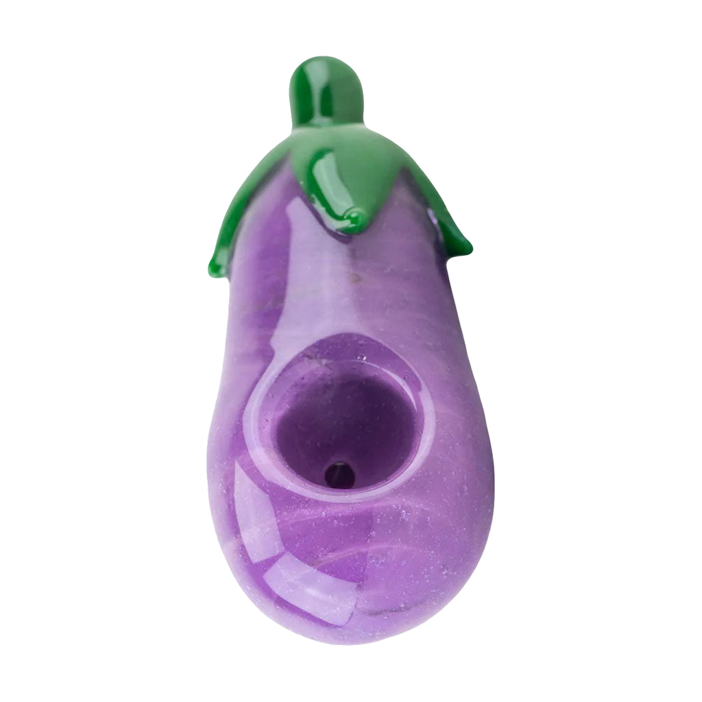 Empire Glassworks Eggplant Bowl Slide, 14mm Male Joint, Top View, Borosilicate Glass