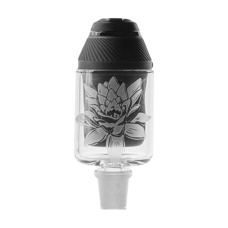 Empire Glassworks Etched Floral Water Pipe Attachment, 14mm Male Joint, Clear Borosilicate