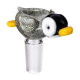 Empire Glassworks Paulie The Penguin 14mm Bowl Piece for Bongs, Borosilicate Glass, Front View