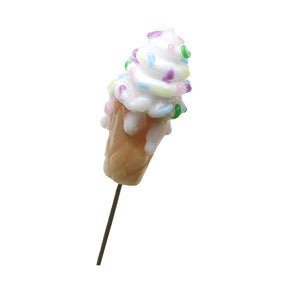 Empire Glassworks Ice Cream Cone Poker for Bongs, Borosilicate Glass, Side View