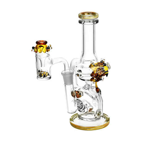 Empire Glassworks 8" Beehive Mini Recycler Dab Rig with 14mm Female Joint on white background