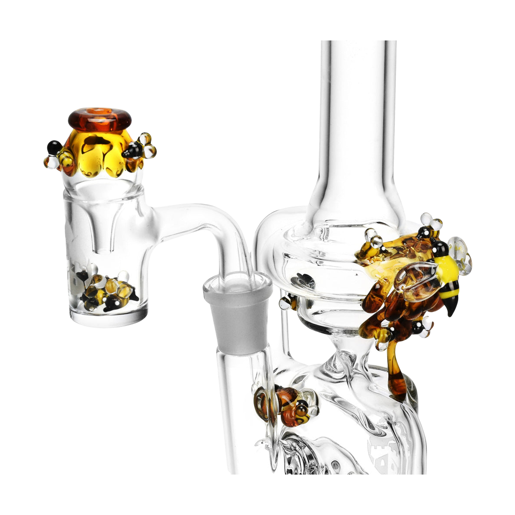 Empire Glassworks 8" Beehive Mini Recycler Dab Rig with 14mm Female Joint - Side View