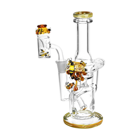 Empire Glassworks 8" Mini Recycler Dab Rig with Beehive Design, 14mm Female Joint, Borosilicate Glass