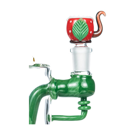Empire Glassworks 7" Mushroom Patch Banger Hanger with Slit-Diffuser Percolator, Side View