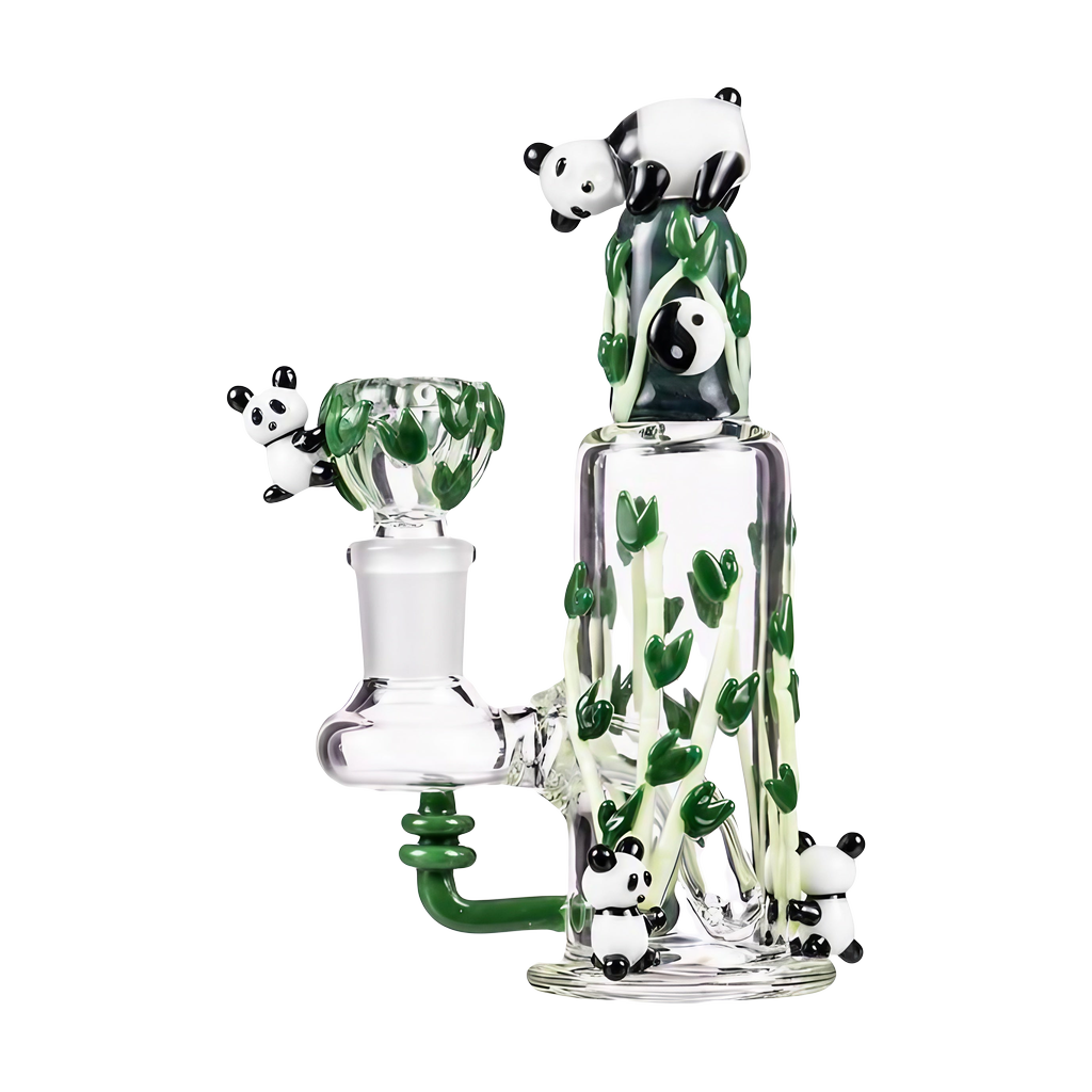 Empire Glassworks Panda Fam Nano Rig with intricate bamboo design, perfect for dry herbs