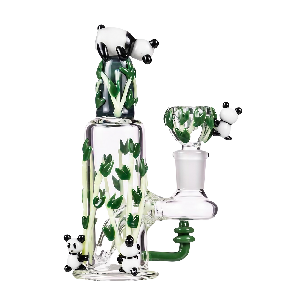 Empire Glassworks Panda Fam Nano Rig with Bamboo Design - 6" Borosilicate Glass