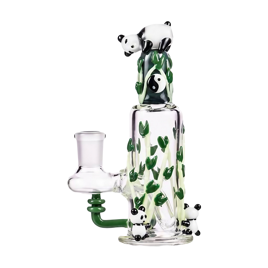 Empire Glassworks Panda Fam Nano Rig with Bamboo Design - Front View