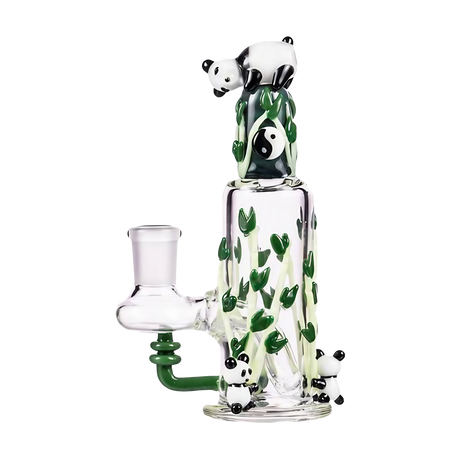 Empire Glassworks Panda Fam Nano Rig with Bamboo Design - Front View