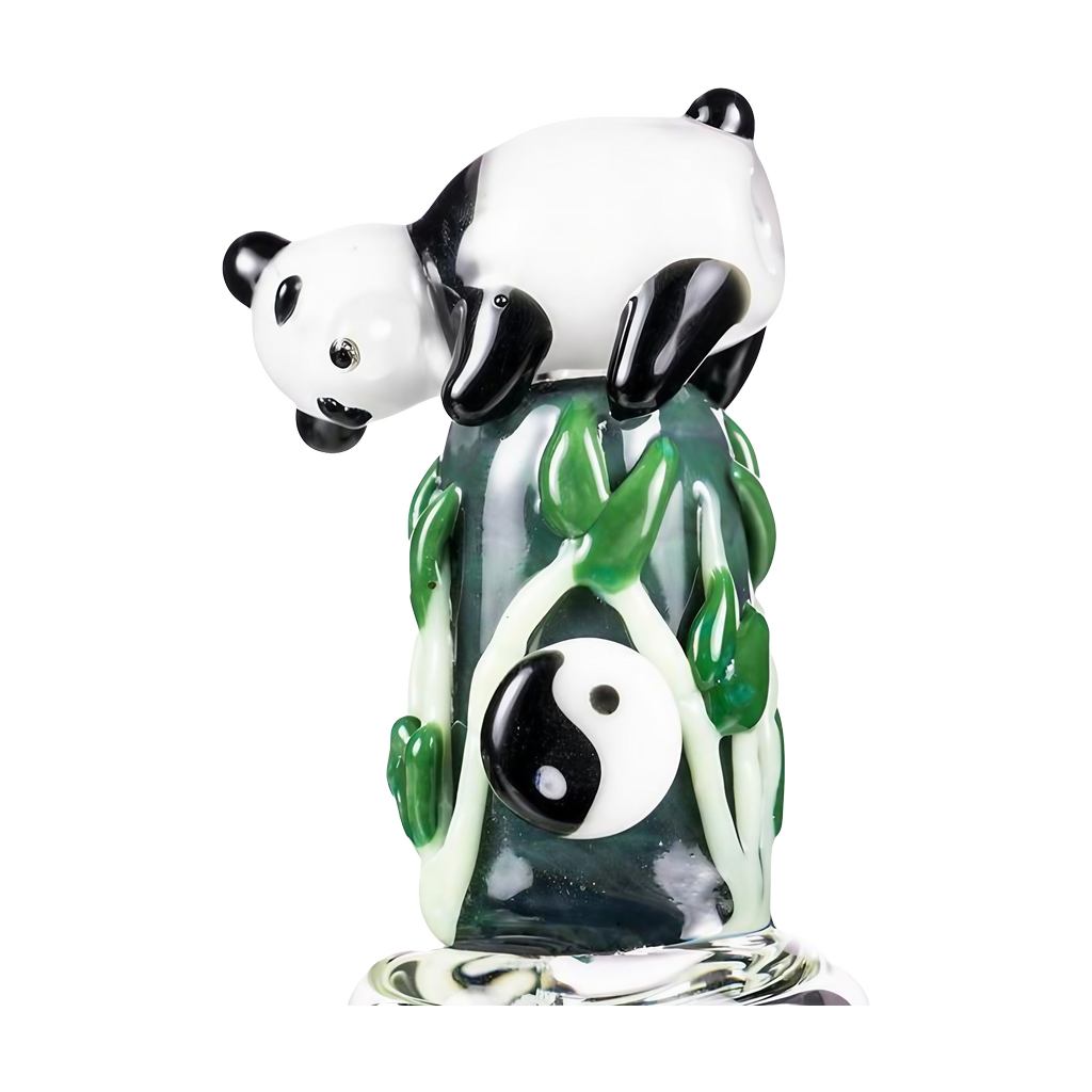 Empire Glassworks Panda Fam Nano Rig with intricate panda design, 6" tall, 90-degree joint