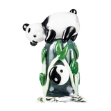 Empire Glassworks Panda Fam Nano Rig with intricate panda design, 6" tall, 90-degree joint