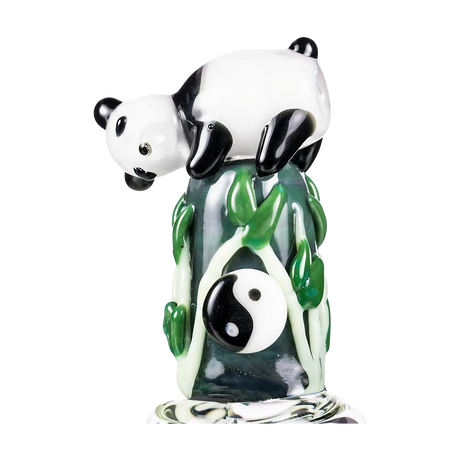 Empire Glassworks Panda Fam Nano Rig with intricate panda design, 6" tall, 90-degree joint