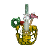 Empire Glassworks Pineapple Paradise Bong with detailed glass fruit accents, front view on white background