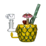 Empire Glassworks Pineapple Paradise Bong with Detailed Artwork - Side View