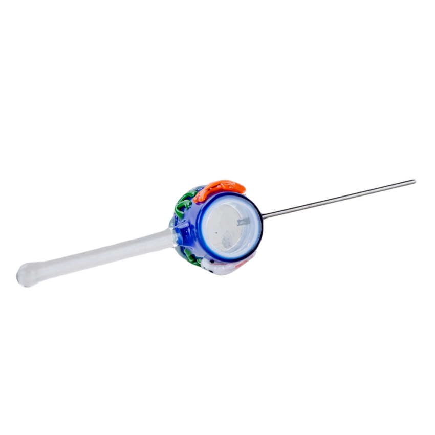 Empire Glassworks Metal & Glass Poker Wand | 6" | Koi Pond