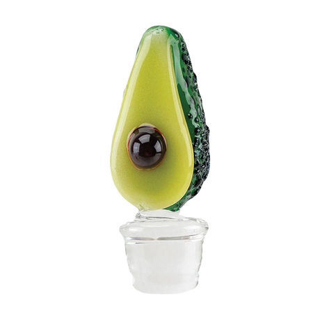 Empire Glassworks Avocado Themed Carb Cap for Puffco Peak Pro, Borosilicate Glass, Front View