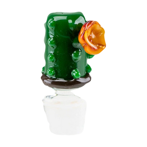 Empire Glassworks Puffco Peak Pro Carb Cap, 12mm, Barrel Cactus design, front view on white background