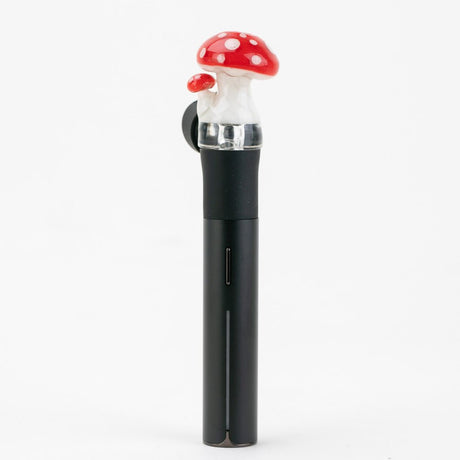 Durable borosilicate glass Puffco Pivot mouthpiece with red mushroom design