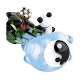 Empire Glassworks Spoon Pipe with Climbing Pandas design, 4.75" borosilicate glass, USA made