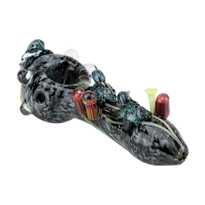 Empire Glassworks Spoon Pipe with East Australian Current design, 4.5" length, angled side view