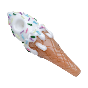 Empire Glassworks Sprinkle Cone Spoon Pipe, 6" Borosilicate Glass, for Dry Herbs - Top View