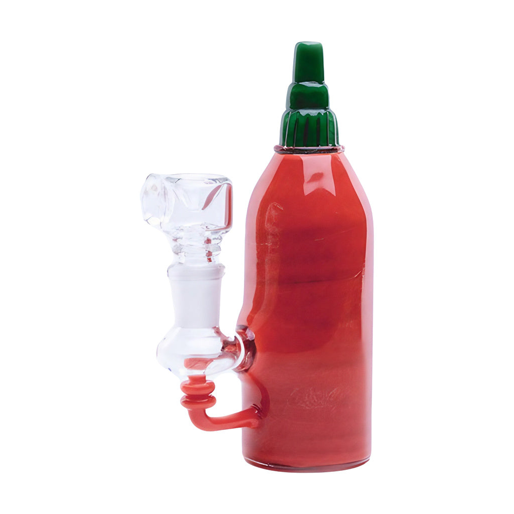 Empire Glassworks Sriracha Sauce Rig - Borosilicate Glass Dab Rig with Colored Detail