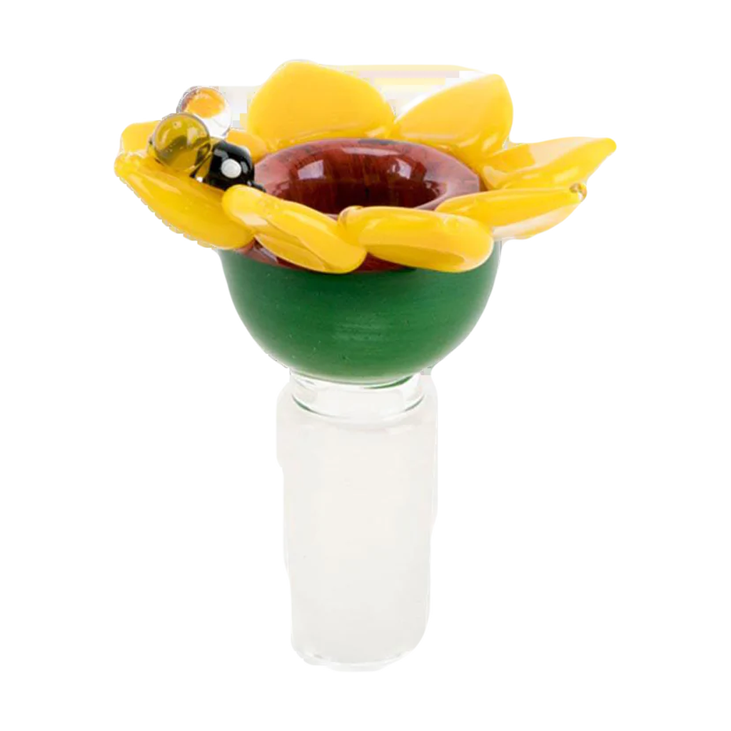 Empire Glassworks Sunflower Bowl for Dry Herbs, 14mm Joint - Heady Borosilicate Glass