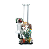 Empire Glassworks 7" Under The Sea Bong with intricate marine life design, slitted percolator, front view