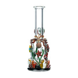 Empire Glassworks 7" Under The Sea Bong featuring colorful marine life details and slitted percolator, front view