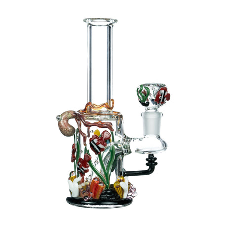Empire Glassworks 7" Under The Sea Bong with Slitted Percolator and Intricate Marine Life Design