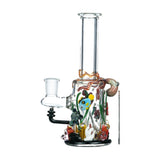 Empire Glassworks - 7" Under The Sea Bong with colorful marine life accents, slitted percolator, front view