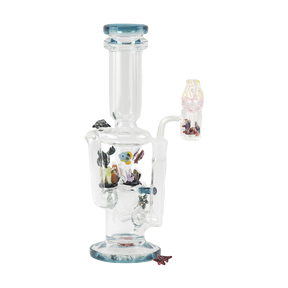Empire Glassworks Under the Sea Recycler Rig, UV Reactive, Glow in the Dark, Front View