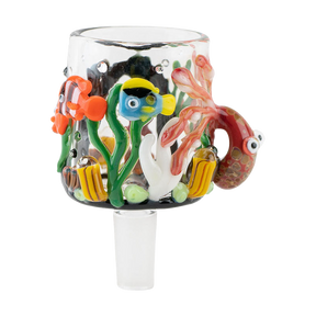 Empire Glassworks Under the Sea Themed 14mm Male Bong Attachment with Colorful Marine Life Art