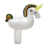 Empire Glassworks UV Reactive Unicorn Bong Bowl - 14.5mm Male Joint, Front View