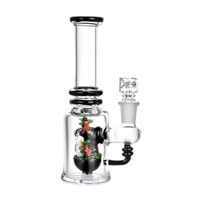 Empire Glassworks UV Nano Rig with Zen Bonsai design, 7" tall, 90-degree joint, front view