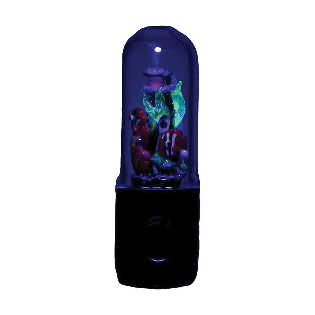 Empire Glassworks UV Reactive Dry Pipe featuring Under the Sea theme, front view on a black background