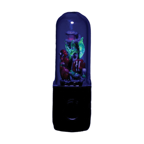 Empire Glassworks UV Reactive Dry Pipe featuring Under the Sea theme, front view on a black background