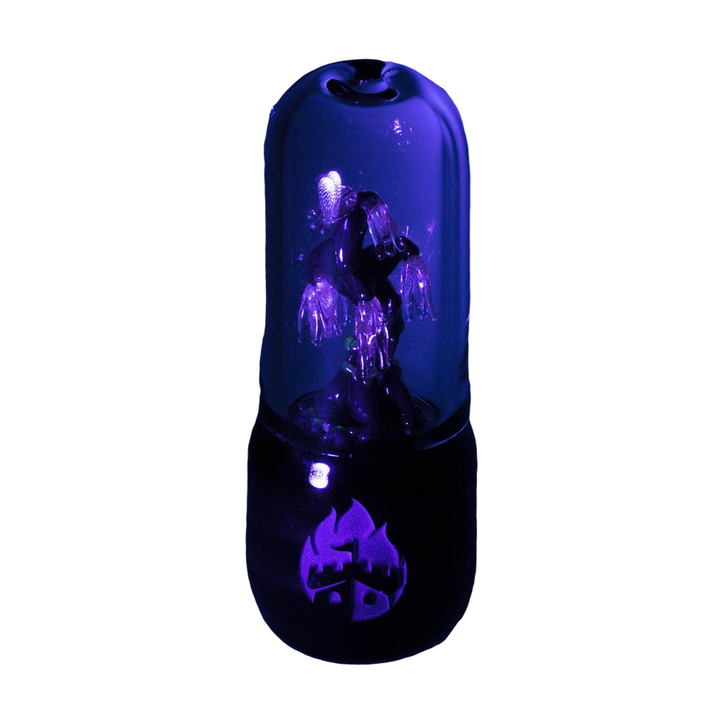 Empire Glassworks UV Reactive "Tree of Souls" Dry Pipe for Herbs, Borosilicate Glass, 4.5" Tall