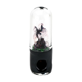 Empire Glassworks UV Reactive "Tree of Souls" Dry Pipe, 4.5" Borosilicate Glass, Front View